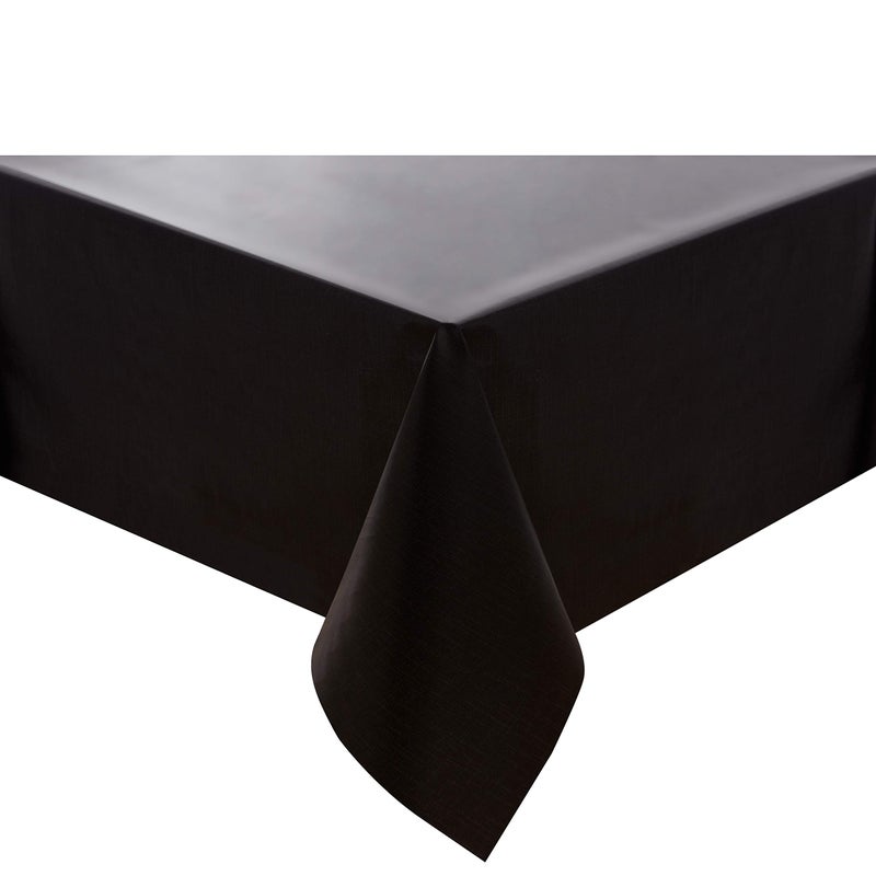NLMUVW Black Vinyl Tablecloth Rectangle, 100% Waterproof Heavy Duty PVC Table Cloth Wipe Clean Table Cover for Kitchen Dining Picnic, 54 x 78 inch - Image 1